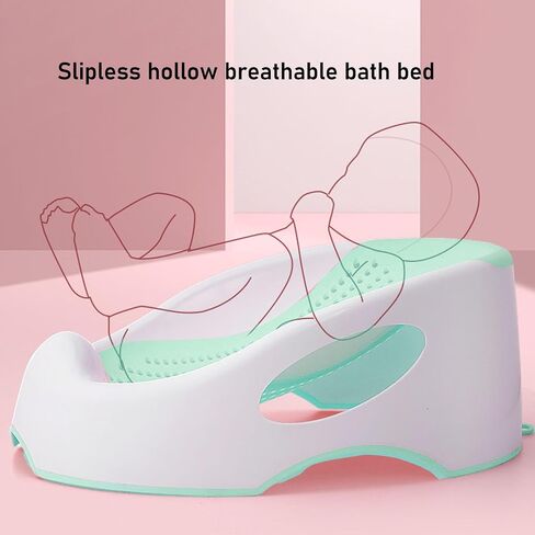 Baby Bath Support, Portable Foldable Slipless Bath Tub Support Lying Bathing Mat, with Slipless Pad Bath Net, for Newborn Infant (Green) in Saudi Arabia