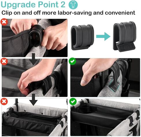 Upgraded Stroller Snack Tray for Wonderfold Wagon W4 Series - Kids Toy Placement - Faux Leather Sides - Easy to Clean - Deeper Cup Holder - Reinforced Sides in Saudi Arabia