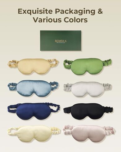 Mulberry Silk Sleep Mask with Adjustable Strap, 3D Contoured Cup Eye Mask for Sleeping, Super Soft Breathable Silk Eye Covers, Blackout Eye Mask for Lash Extensions, Travel Eye Mask Light Grey in Saudi Arabia