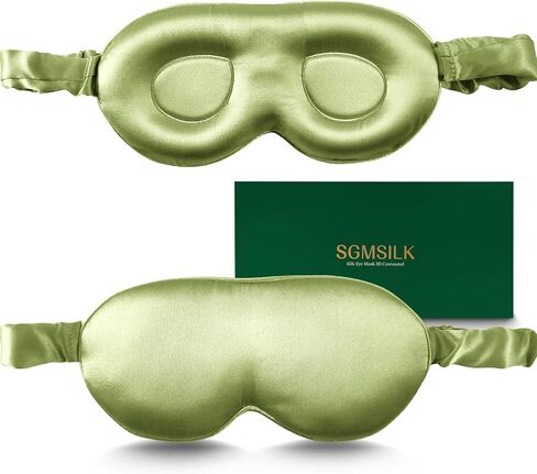 Mulberry Silk Sleep Mask with Adjustable Strap, 3D Contoured Cup Eye Mask for Sleeping, Super Soft Breathable Silk Eye Covers, Blackout Eye Mask for Lash Extensions, Travel Eye Mask Light Grey in Saudi Arabia