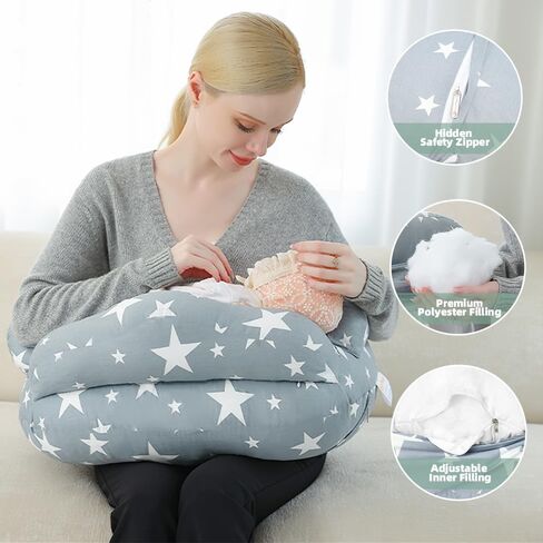 Chilling Home Nursing Pillow for Breastfeeding,Multifunctional Adjustable Breast Feeding Pillow,Bottle Feeding More Support for Mom and Baby, Breastfeeding Essentials for Newborn,Removable Cover in Kuwait