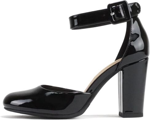 City Classified Comfort Women's Closed Toe Ankle Strap Block Heel in Saudi Arabia