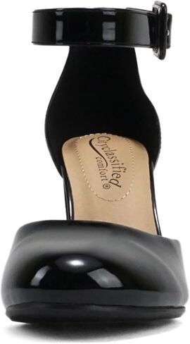 City Classified Comfort Women's Closed Toe Ankle Strap Block Heel in Saudi Arabia