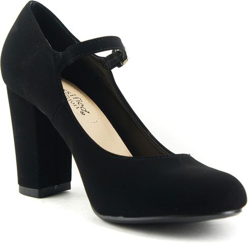 City Classified Comfort Women's Closed Toe Ankle Strap Block Heel in Saudi Arabia