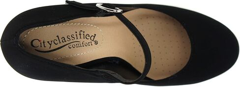 City Classified Comfort Women's Closed Toe Ankle Strap Block Heel in Saudi Arabia