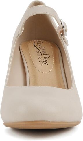 City Classified Comfort Women's Closed Toe Ankle Strap Block Heel in Saudi Arabia