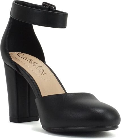 CITYCLASSIFIED Comfort Women's Closed Toe Ankle Strap Block Heel in Saudi Arabia