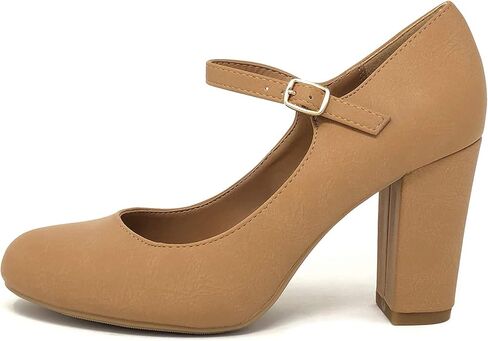 City Classified Comfort Women's Closed Toe Ankle Strap Block Heel in Kuwait