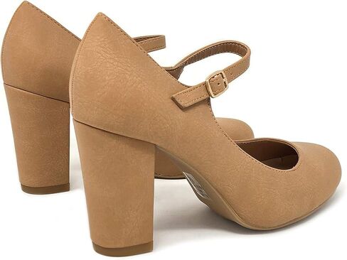 City Classified Comfort Women's Closed Toe Ankle Strap Block Heel in Kuwait