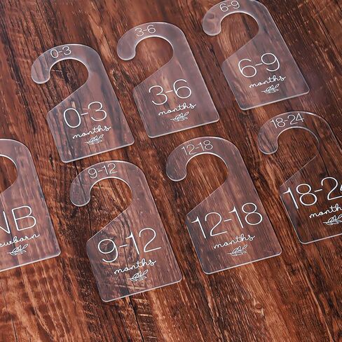 Whaline 7Pcs Baby Closet Size Dividers Clear Acrylic Infant Clothes Hanger Separators Newborn to 24 Month Thicken Wardrobe Hanger Organizers for Home Nursery Baby Clothing, 3.5 x 7Inch in Saudi Arabia