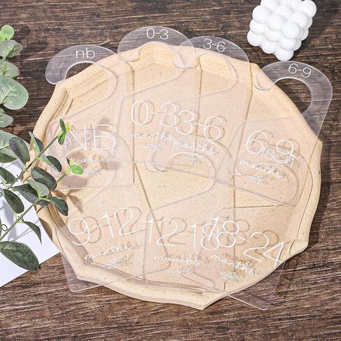 Whaline 7Pcs Baby Closet Size Dividers Clear Acrylic Infant Clothes Hanger Separators Newborn to 24 Month Thicken Wardrobe Hanger Organizers for Home Nursery Baby Clothing, 3.5 x 7Inch in Saudi Arabia