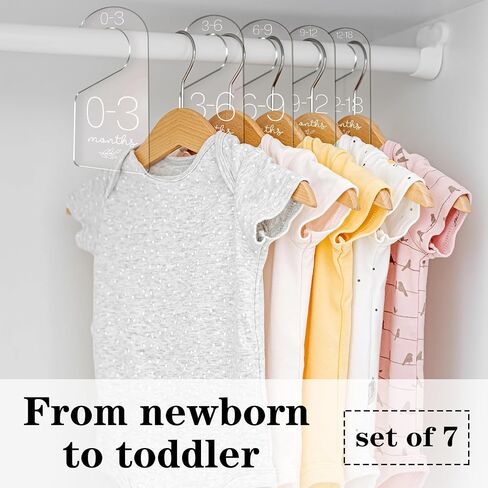 Whaline 7Pcs Baby Closet Size Dividers Clear Acrylic Infant Clothes Hanger Separators Newborn to 24 Month Thicken Wardrobe Hanger Organizers for Home Nursery Baby Clothing, 3.5 x 7Inch in Saudi Arabia