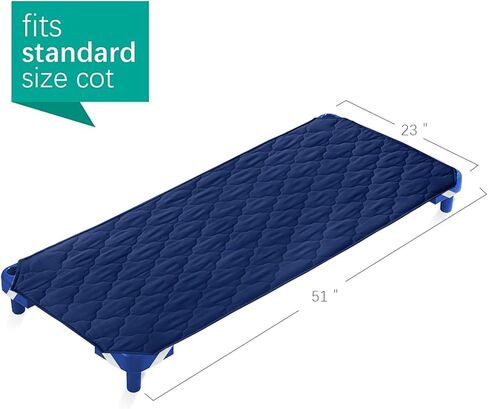 Cot Sheet for Standard Size Daycare/Pre-School Cot Kids Nap Mat Sheet 23" x 51", Children’s Naptime Cot Sheet Padded Cover, Breathable Nap Mat Cover for Boys and Girls, Navy in Kuwait