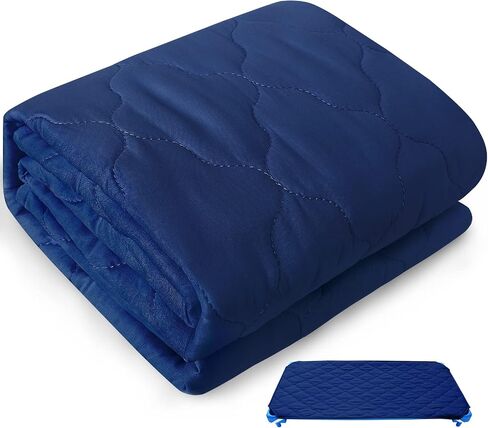 Cot Sheet for Standard Size Daycare/Pre-School Cot Kids Nap Mat Sheet 23" x 51", Children’s Naptime Cot Sheet Padded Cover, Breathable Nap Mat Cover for Boys and Girls, Navy in Kuwait