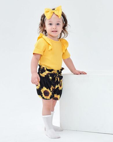 Newborn Baby Girl Summer Clothes Infant Girl Outfit Ruffle Romper Short Set Cute Baby Clothes for Girl in Saudi Arabia