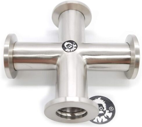 bmotiontech درجة فائقة - محول مكنسة كهربائية ذات شفة KF40 متقاطعة بأربعة اتجاهات، جميع الأطراف بشفة KF-40 (NW-40)، مصنوعة من الفولاذ المقاوم للصدأ 304، مكنسة كهربائية عالية (KF40 Cross) in Kuwait