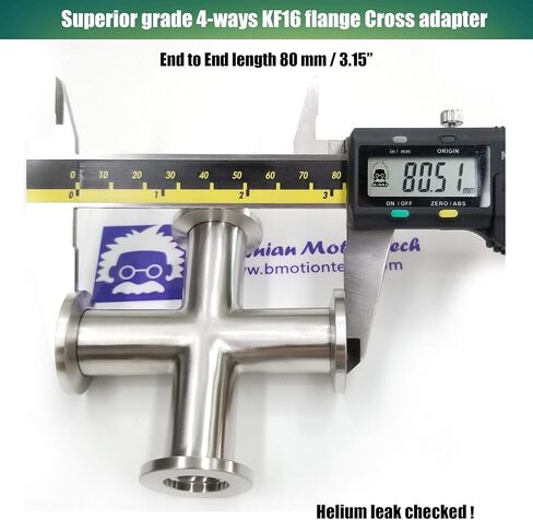 bmotiontech درجة فائقة - محول مكنسة كهربائية ذات شفة KF40 متقاطعة بأربعة اتجاهات، جميع الأطراف بشفة KF-40 (NW-40)، مصنوعة من الفولاذ المقاوم للصدأ 304، مكنسة كهربائية عالية (KF40 Cross) in Kuwait