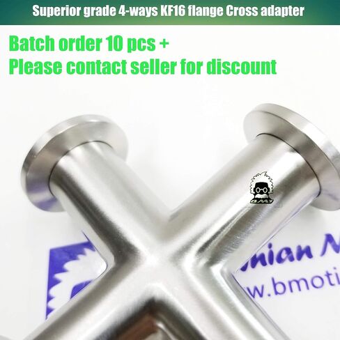 bmotiontech درجة فائقة - محول مكنسة كهربائية ذات شفة KF40 متقاطعة بأربعة اتجاهات، جميع الأطراف بشفة KF-40 (NW-40)، مصنوعة من الفولاذ المقاوم للصدأ 304، مكنسة كهربائية عالية (KF40 Cross) in Kuwait