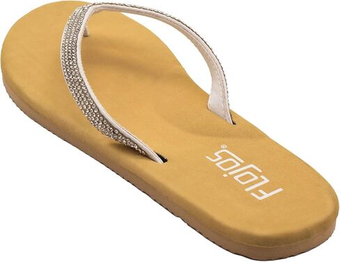 Flojos Women's Spark Flip-Flop, Tan Leopard, 7 in Kuwait