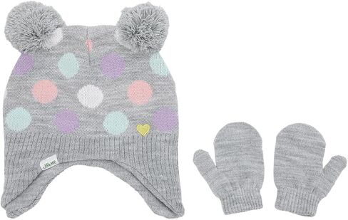 مجموعة قبعة وقفازات على طراز بيرو من Little Me Polka Dot Pom Poms للرضع/الأطفال الصغار in Kuwait