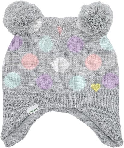 مجموعة قبعة وقفازات على طراز بيرو من Little Me Polka Dot Pom Poms للرضع/الأطفال الصغار in Kuwait