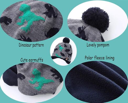 طقم قبعات ووشاح شتوي للأولاد من مون كيتي، مجموعة قبعات شتوية للأطفال الصغار للأولاد في الشتاء in Kuwait