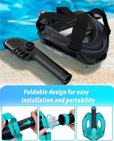 Zenoplige Full Face Snorkel Mask Adults with Camera Mount，Dry-Top Snorkeling Gear for Adults，Foldable 180-Degree Panoramic Anti-Fog Scuba Mask for Snorkeling Diving Swimming Travel (S+S) in Saudi Arabia
