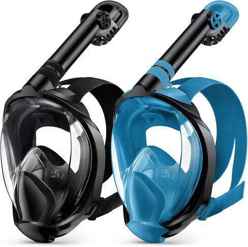 Zenoplige Full Face Snorkel Mask Adults with Camera Mount，Dry-Top Snorkeling Gear for Adults，Foldable 180-Degree Panoramic Anti-Fog Scuba Mask for Snorkeling Diving Swimming Travel (S+S) in Saudi Arabia