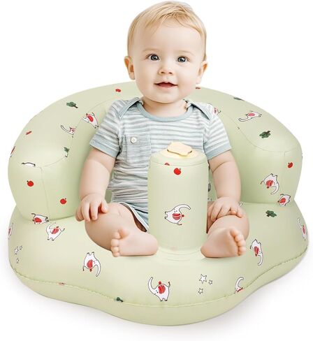 Inflatable Baby Seat for Baby 3 Months and Up, Inflatable Baby Chair with Built-in Pump, Simplified Version of Blow Up Baby Chair, Baby Seats for Infants for Sitting Up, Elephant in Saudi Arabia