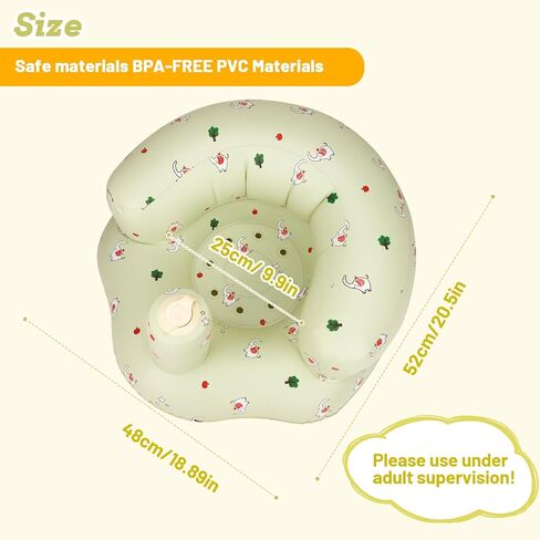 Inflatable Baby Seat for Baby 3 Months and Up, Inflatable Baby Chair with Built-in Pump, Simplified Version of Blow Up Baby Chair, Baby Seats for Infants for Sitting Up, Elephant in Saudi Arabia