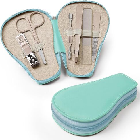 haakaa Baby Nail Clippers, 6-in-1 Baby Nail Care Kit with PU Storage Case, Nail Scissor, Cuticle Pusher, 2 Nail Files, Nail Clipper & Tweezer, Baby Manicure Set for Babies, White in Saudi Arabia