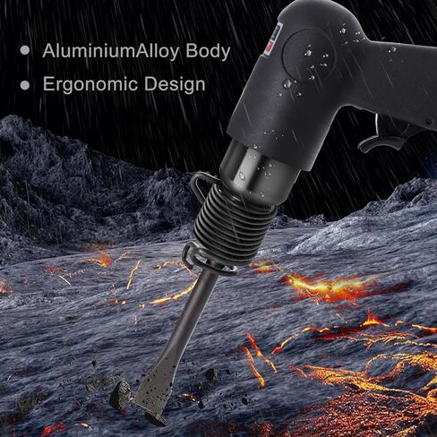 Short Barrel Air Hammer Kit, Includes 4 Types of Chisels, Quick-Change Retainer, and Lightweight Carrying Case, 4500 BPM, 1-5/8 Inch Stroke, Suitable for Machine Maintenance, Removing Screws in Saudi Arabia