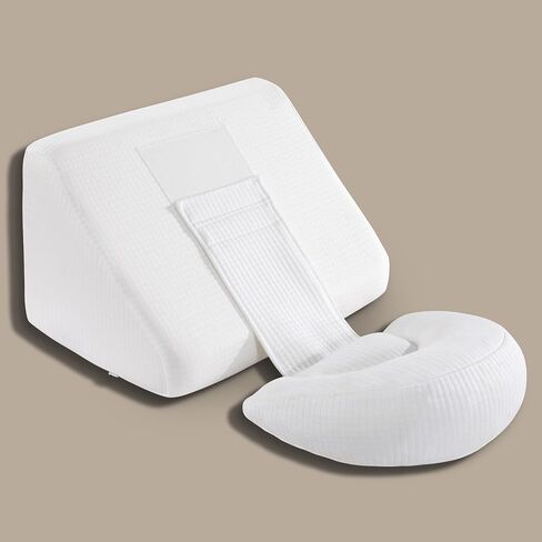 HOMBYS Adjustable Pregnancy Wedge Pillow for Sleeping Adjustable Support Maternity Pillows, Include 1 Triangular Back Pillow and 1 Semi-Circular Belly Pillow, Foam Filling (31.5"x19.7"x14") in Saudi Arabia