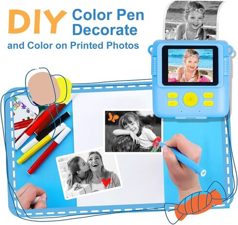 ورق طابعة الكاميرا 6 لفات - كاميرا الطباعة الفورية للأطفال GKTZ - مجموعة ورق الطباعة الحرارية للطباعة عالية الدقة - إعادة ملء ورق طابعة الكاميرا in Kuwait