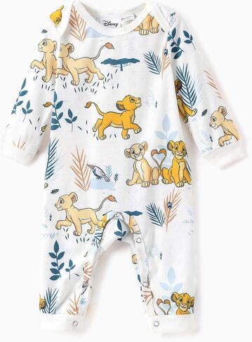 Disney Princess Cinderella Ariel Tiana Minnie Winnie Lion King Baby Girls Boys Ruffle Long Sleeve Romper Newborn to Toddler in Saudi Arabia
