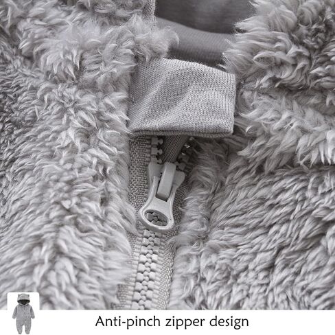Baby Snowsuit Bear Ear Hooded Jumpsuit Fleece Romper Zipper Winter Coat Outfits in Saudi Arabia