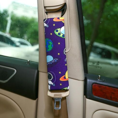 Suxgumoe Car Seat Belt Pillow for Kids, 2Pcs Unicorn Car Seat Belt Cover Pad Head and Neck Support (Unicorn Green)1 in Kuwait