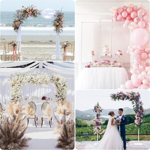 EMART Backdrop Stand, 10x10ft Width Adjustable Photography Background Support Poles with Heavy Duty Flat Base, Photo Metal Steel Pipe and Drape Frame Kit for Parties Birthday Wedding - Black in Kuwait