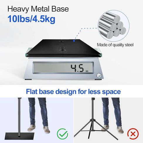 EMART Backdrop Stand, 10x10ft Width Adjustable Photography Background Support Poles with Heavy Duty Flat Base, Photo Metal Steel Pipe and Drape Frame Kit for Parties Birthday Wedding - Black in Kuwait
