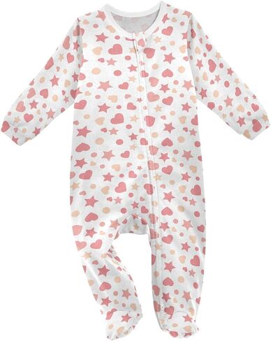 Dussdil Baby قطعة واحدة من ملابس القدم لحديثي الولادة، بيجامة قطنية للقدمين للنوم واللعب للأولاد والبنات in Kuwait