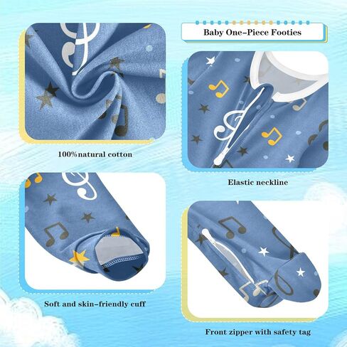 Dussdil Baby One-Piece Footies Newborn Rompers Pajamas Cotton Footed Pjs for Sleep Play Boys Girls in Kuwait