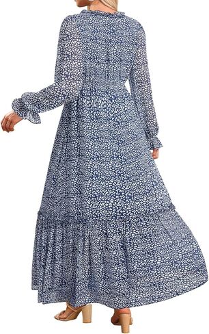 فستان طويل الأكمام من Pinup Fashion Fall طويل الأكمام - فساتين زفاف غير رسمية من الشيفون البوهيمي بياقة V عميقة in Kuwait