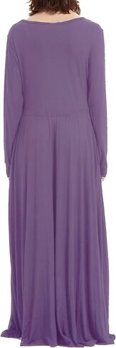 Smallshow Women's Long Sleeve Maxi Nursing Dress Maternity Breastfeeding Clothes in Saudi Arabia