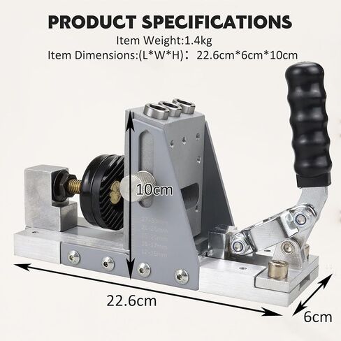 Upgraded Pocket Hole Jig Kit 2 in 1 Adjustable Easy to Use 3 Holes Pocket Screw Jig with Easily Adjustable Drill Bit, Pocket Self Tapping Screws &Driver Bit for Woodworking DIY and Home Improvement in Saudi Arabia