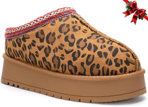 Platform Slippers for Women Winter Snow Mini Boots Suede Warm Lined Shoes Short Ankle Anti-Slip Platform Boots Slip on Home Fuzzy Slippers for Indoor Outdoor in Saudi Arabia