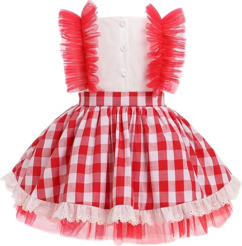 IBTOM CASTLE Toddler Girls Birthday Party Dress Strawberry Candy Embroidery Princess Tulle Wedding Pageant Fancy Sundress in Saudi Arabia