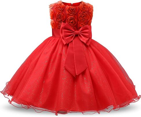 NNJXD Girl Sleeveless Lace 3D Flower Tutu Holiday Princess Dresses in Kuwait