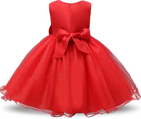 NNJXD Girl Sleeveless Lace 3D Flower Tutu Holiday Princess Dresses in Kuwait