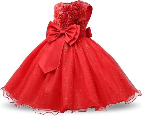 NNJXD Girl Sleeveless Lace 3D Flower Tutu Holiday Princess Dresses in Kuwait