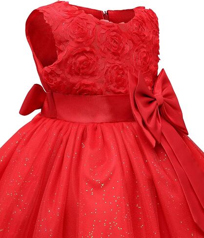 NNJXD Girl Sleeveless Lace 3D Flower Tutu Holiday Princess Dresses in Kuwait